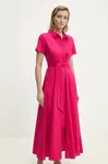 Bavlněné šaty Answear.LAB růžová barva, maxi