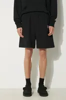 Bavlněné šortky Awake NY Awake Sweatshort černá barva, melanžové, SP24-PA006