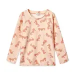Plavecké tričko s dlouhým rukávem Liewood Noah Printed Longsleeve Swim Tee oranžová barva, LW19977