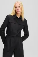 Bunda Karl Lagerfeld černá barva, přechodná, A2W14006