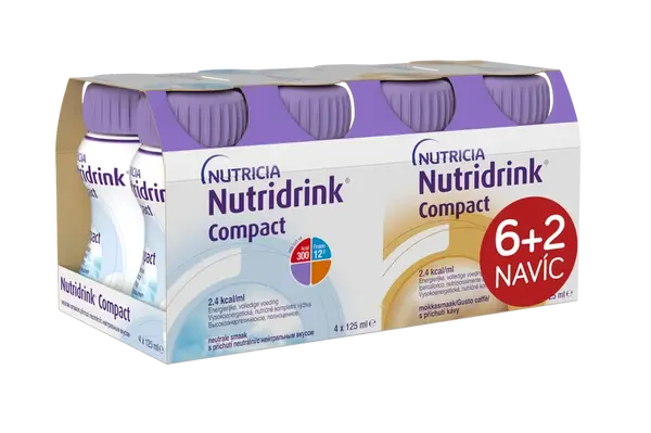 Nutridrink Compact 6+2 s příchutí neutral-káva 8x125 ml