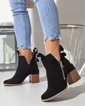 Resti Black women's boots on a square post Darera - Footwear