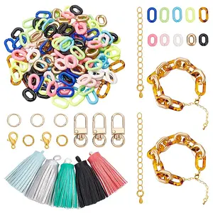 DIY Curb Chain Bracelet Keychain Making Kit