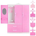1 Set Plastic Doll Wardrobe