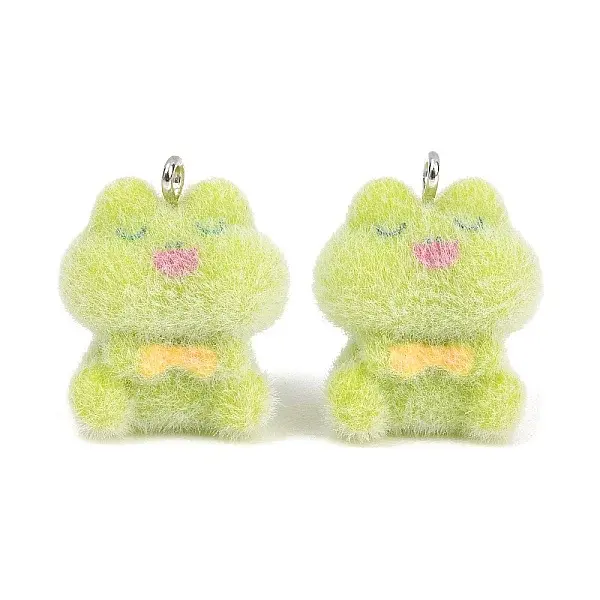 Flocking  Opaque Resin Pendants