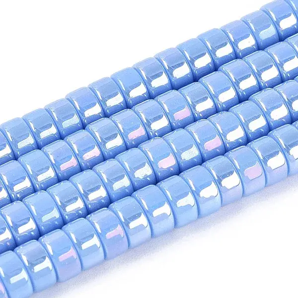 AB Color Plated Opaque Glass Beads Strands