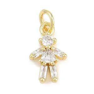 Brass Micro Pave Clear Cubic Zirconia Pendants