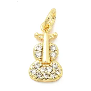 Brass Micro Pave Cubic Zirconia Charms