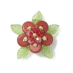 Natural Red Jasper & Glass Pendants