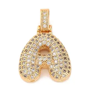 2Pcs Brass Micro Pave Cubic Zirconia Pendants