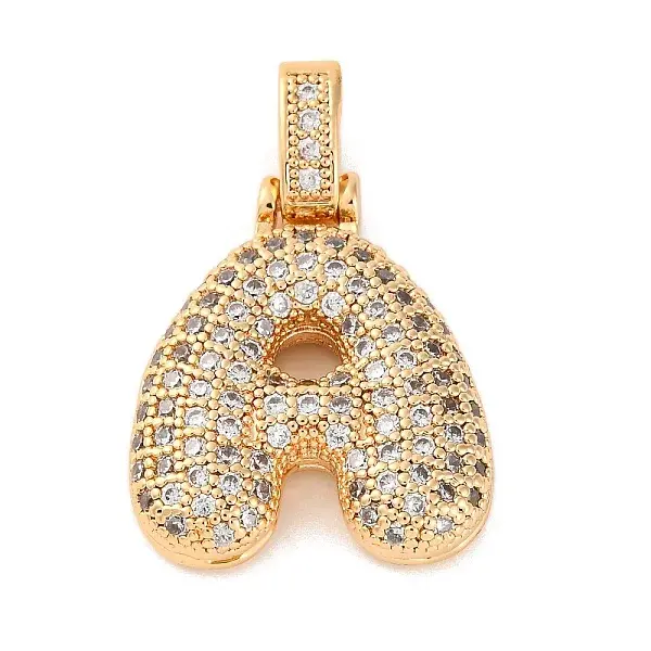 2Pcs Brass Micro Pave Cubic Zirconia Pendants