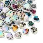 Rainbow Iridescent Printed Opaque Acrylic Beads