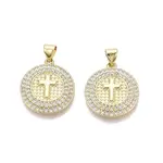 Religion Brass Micro Pave Clear Cubic Zirconia Pendants