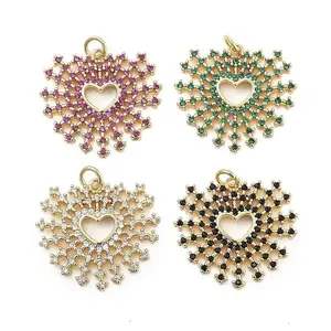Brass Micro Pave Cubic Zirconia Pendants