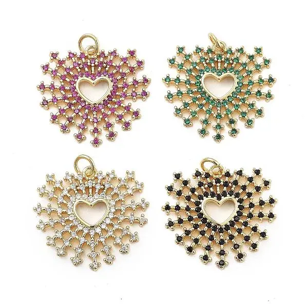 Brass Micro Pave Cubic Zirconia Pendants