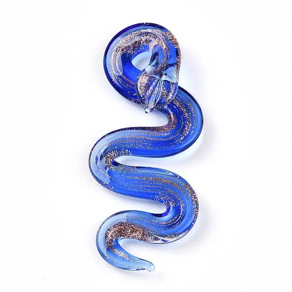 Handmade Gold Sand Lampwork Big Pendants