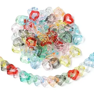 300Pcs 10 Colors Transparent Acrylic Linking Rings