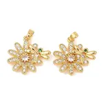 Brass Micro Pave Clear Cubic Zirconia Pendants