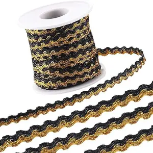1Pc Sparkle Wavy Polyester Ribbons