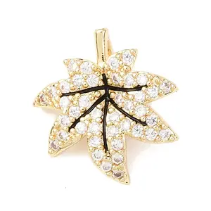 Brass Micro Pave Clear Cubic Zirconia Pendants