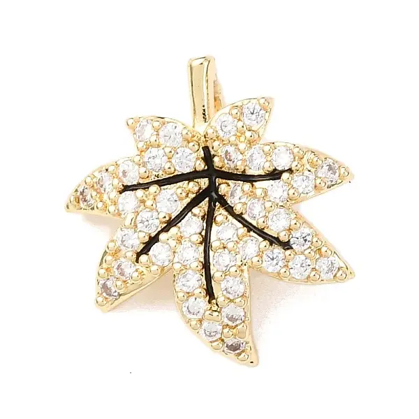 Brass Micro Pave Clear Cubic Zirconia Pendants