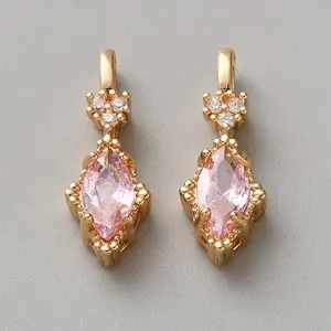 Brass Micro Pave Cubic Zirconia Pendants