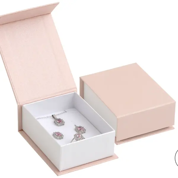JK Box Pudrově růžová dárková krabička na soupravu šperků VG-6/A5/A1