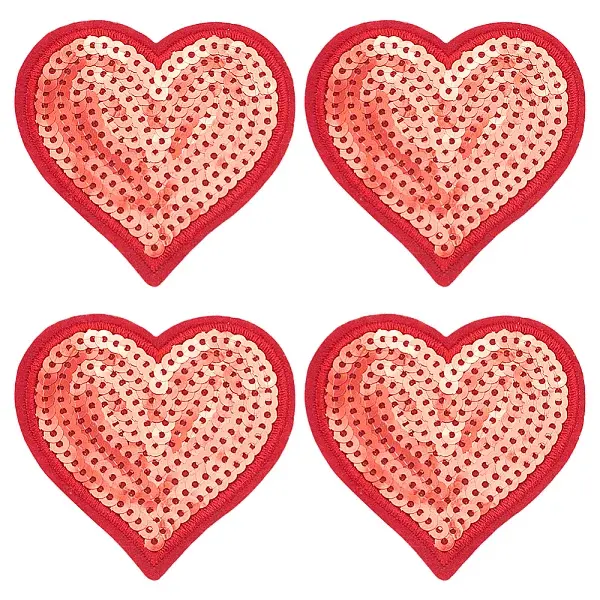 Heart PVC Glitter Iron on/Sew on Patches