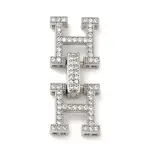 Rack Plating Brass Micro Pave Clear Cubic Zirconia Fold Over Clasps