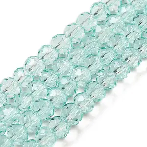 Transparent Baking Paint Glass Beads Strands