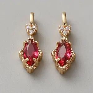 Brass Micro Pave Cubic Zirconia Pendants