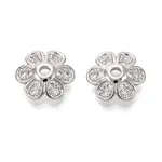 Brass Micro Pave Clear Cubic Zirconia Bead Caps