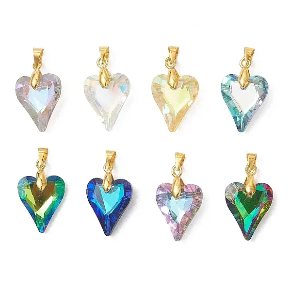 Electroplated Transparent Glass Pendants