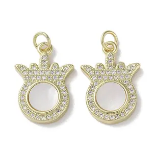 Brass Micro Pave Cubic Zirconia Pendants