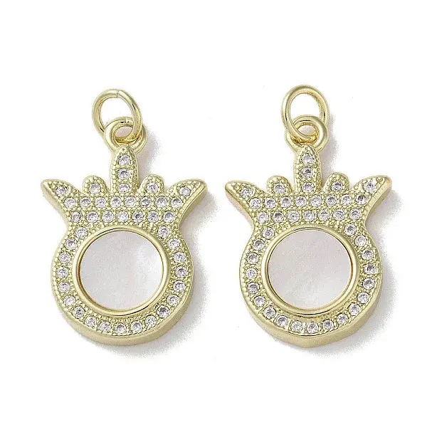 Brass Micro Pave Cubic Zirconia Pendants