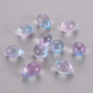 Two Tone Transparent Spray Painted Glass Charms