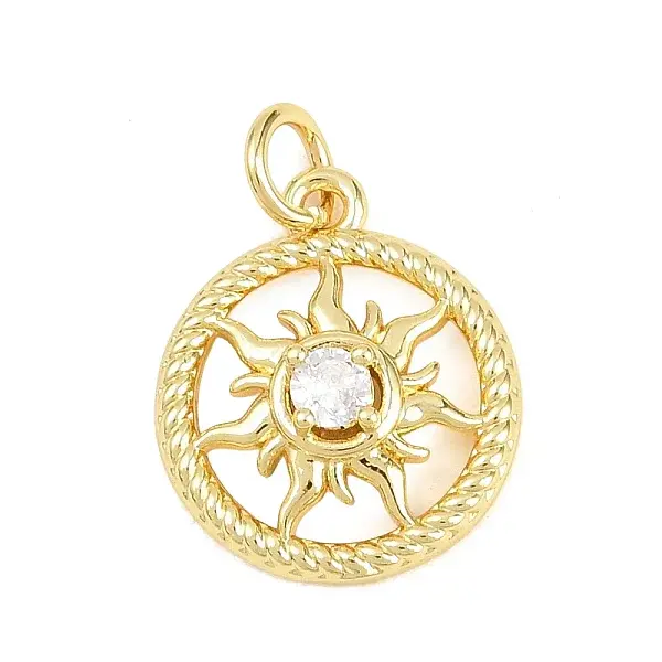 Brass Micro Pave Clear Cubic Zirconia Pendants