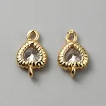 Brass Pave Clear Cubic Zirconia Connector Charms