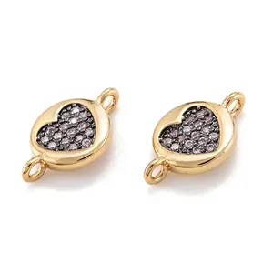 Brass Micro Pave Cubic Zirconia Beads Links Connectors