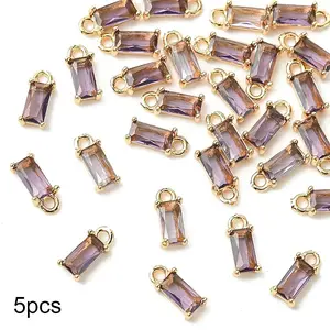 5Pcs Transparent Glass Charms