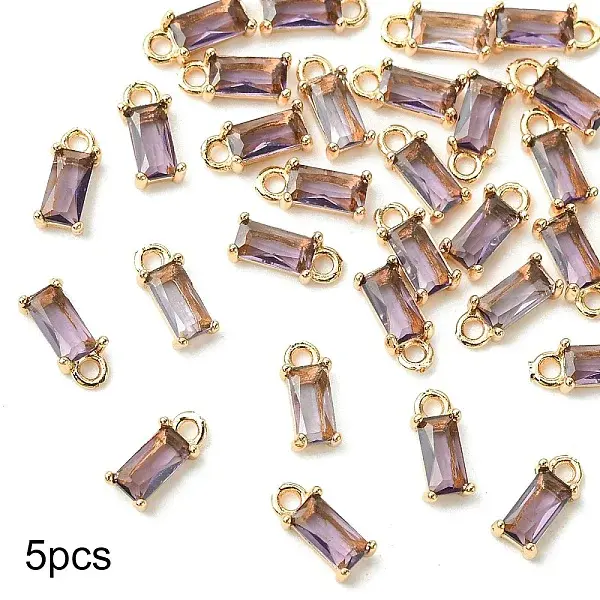 5Pcs Transparent Glass Charms