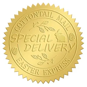 Plastic Self Adhesive Gold Foil Embossed Stickers