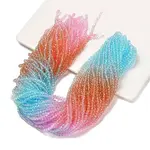 Transparent Painted Glass Beads Strands