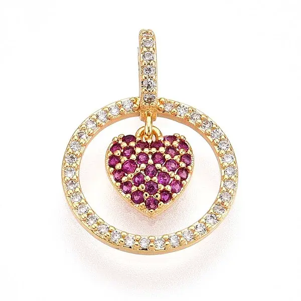 Brass Micro Pave Cubic Zirconia Pendants