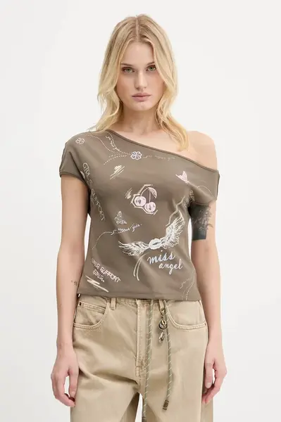 Tričko Miss Sixty dámské, hnědá barva, 6S2SJ14400