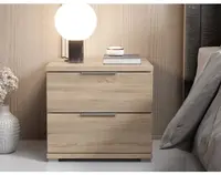 Nočný stolík s 2 zásuvkami Smilla, výška 43 cm, dub sonoma%
