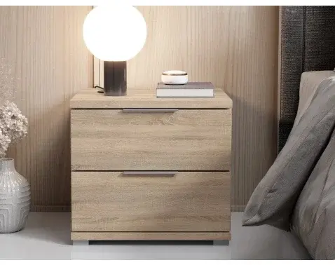 Nočný stolík s 2 zásuvkami Smilla, výška 43 cm, dub sonoma%