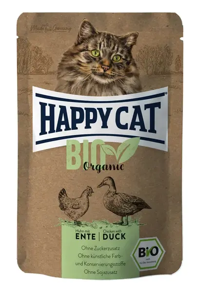 Happy Cat Bio Organic kapsičky - hydina a kačica 12 x 85 g