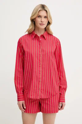 Bavlněná košile Silvian Heach TANDAM dámská, růžová barva, relaxed, s klasickým límcem, GPP25446CA