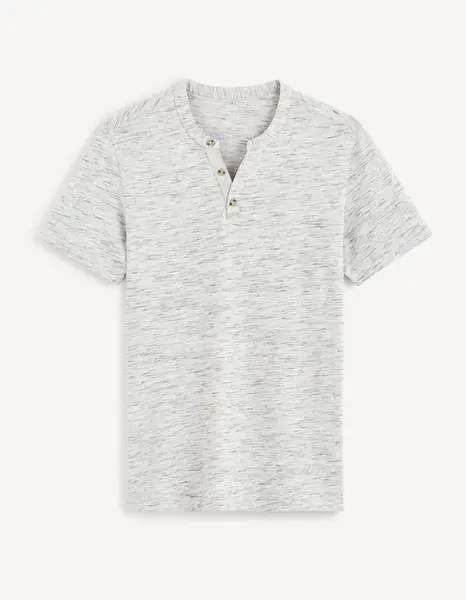 Svetlosivé pánske melírované tričko Celio Cegeti